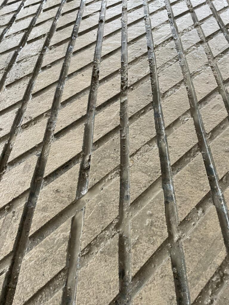 checkerboard pattern on the barn floor
